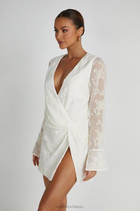 Meshki Emory Burnout-Samtkleid Weiß Kleidung 060V270