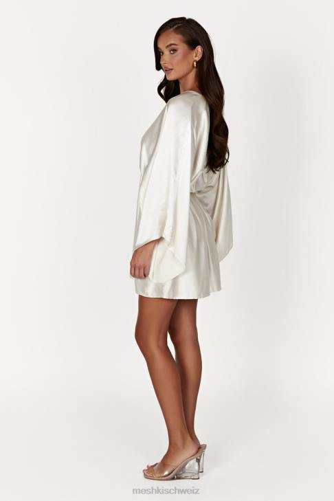 Meshki Esmerlda plissiertes Kimono-Minikleid Elfenbein Kleidung 060V563