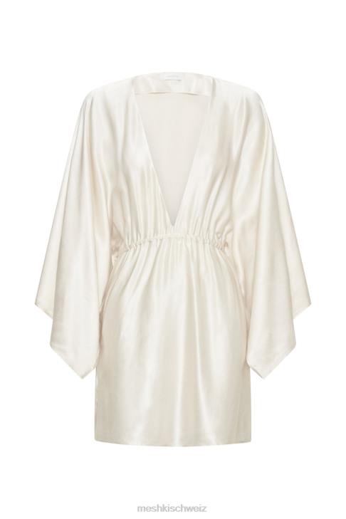 Meshki Esmerlda plissiertes Kimono-Minikleid Elfenbein Kleidung 060V563