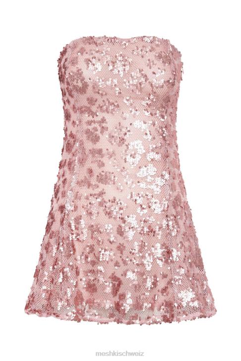 Meshki Everleigh trägerloses Pailletten-Minikleid erröten rosa Kleidung 060V557