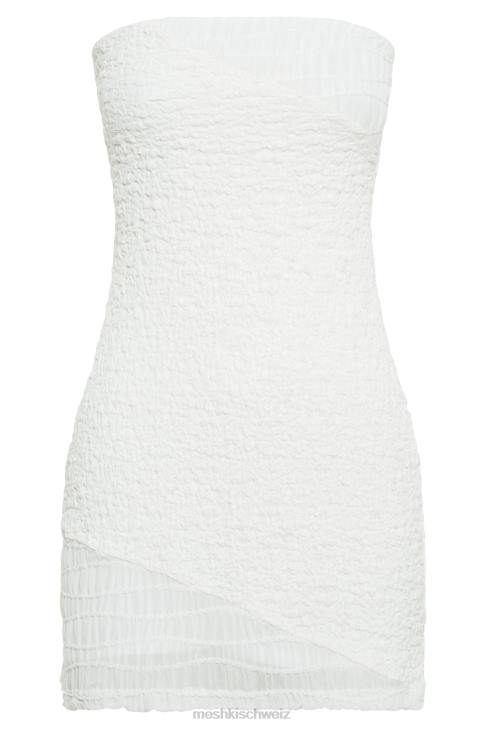 Meshki Gemina strukturiertes trägerloses Minikleid Weiß Kleidung 060V505