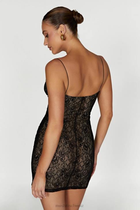 Meshki Juliet-Spitzen-Minikleid Schwarz Kleidung 060V342