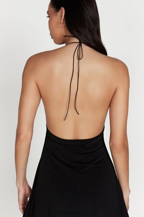 Meshki Kehlani Neckholder-Minikleid Schwarz Kleidung 060V610