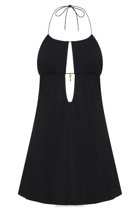 Meshki Kehlani Neckholder-Minikleid Schwarz Kleidung 060V610