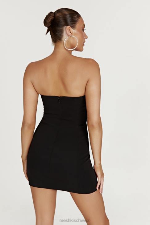 Meshki Kiya-Minikleid mit Strass-Kontrast Schwarz Kleidung 060V329