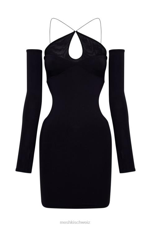 Meshki Maddy Minikleid mit Dreiecksausschnitt Schwarz Kleidung 060V715
