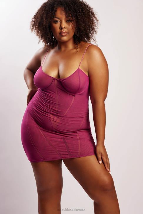 Meshki Minikleid aus Mesh mit Mapel-Einsätzen violett Kleidung 060V724