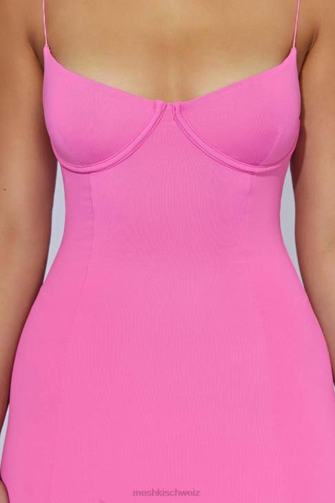 Meshki Minikleid mit nebliger Kontur Kaugummirosa Kleidung 060V281
