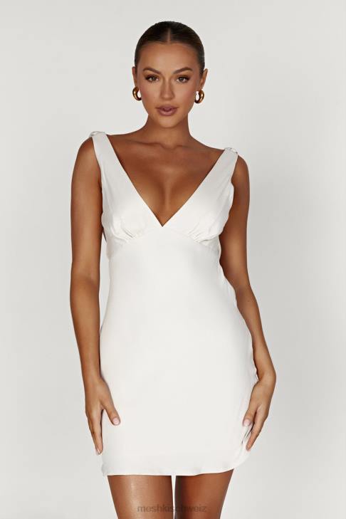 Meshki Nadia – Minikleid aus Satin mit Wasserfallausschnitt am Rücken Beige Kleidung 060V405