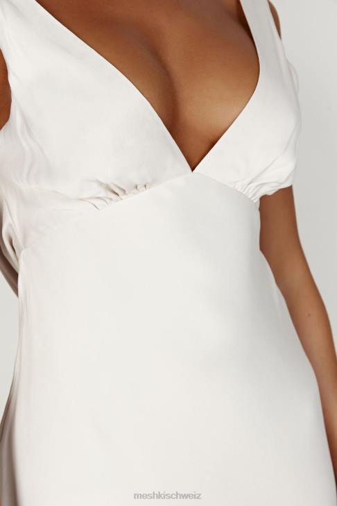 Meshki Nadia – Minikleid aus Satin mit Wasserfallausschnitt am Rücken Beige Kleidung 060V405
