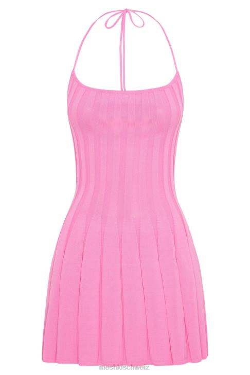 Meshki Neckholder-Strick-Minikleid aus Koa Kaugummirosa Kleidung 060V519