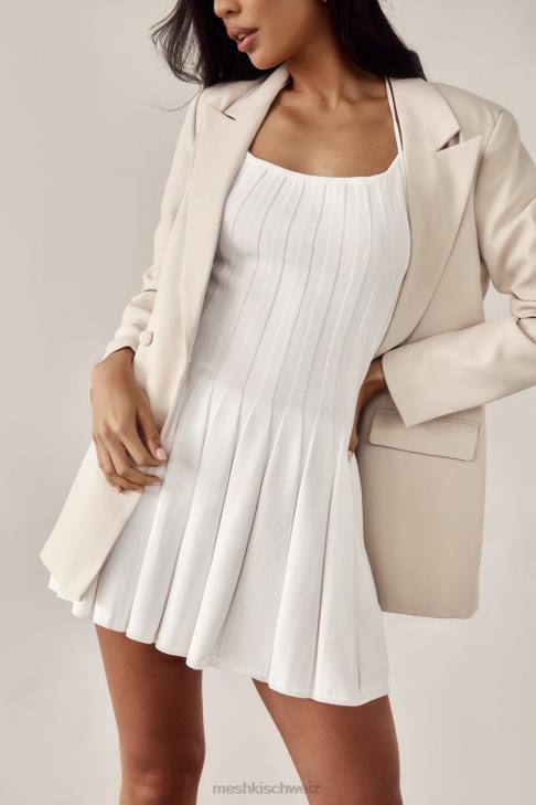 Meshki Neckholder-Strick-Minikleid aus Koa Weiß Kleidung 060V524