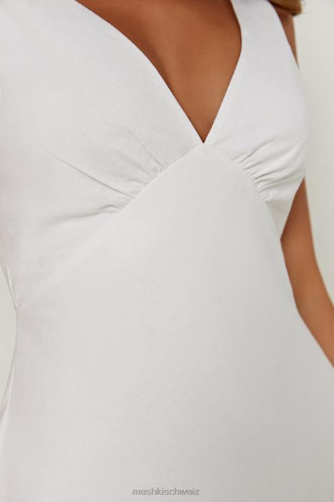 Meshki Nessa-Leinen-Minikleid Weiß Kleidung 060V339