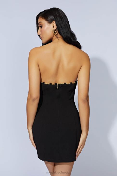 Meshki Noelle Chain Minikleid Schwarz Kleidung 060V602