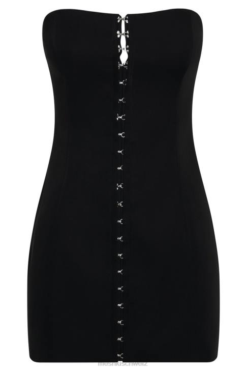 Meshki Ornella Minikleid mit Haken und Ösen Schwarz Kleidung 060V742