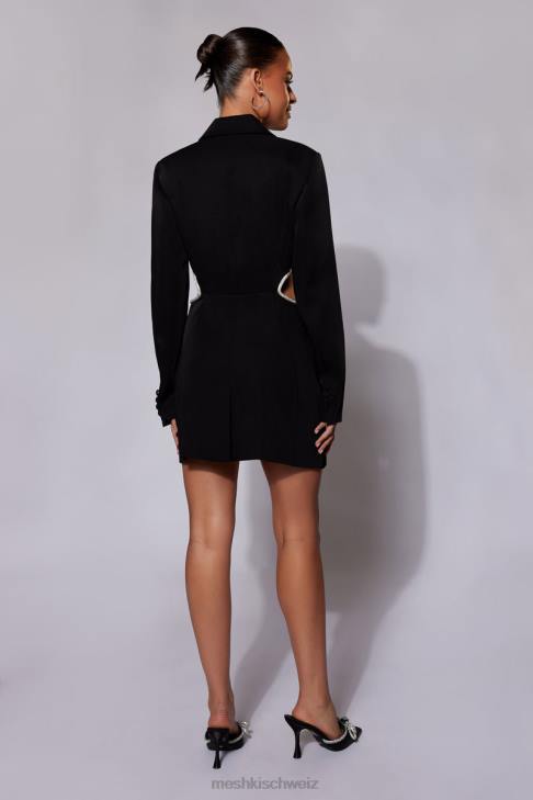 Meshki Shyann diamantbesetztes Blazerkleid mit Cut-Outs Schwarz Kleidung 060V384
