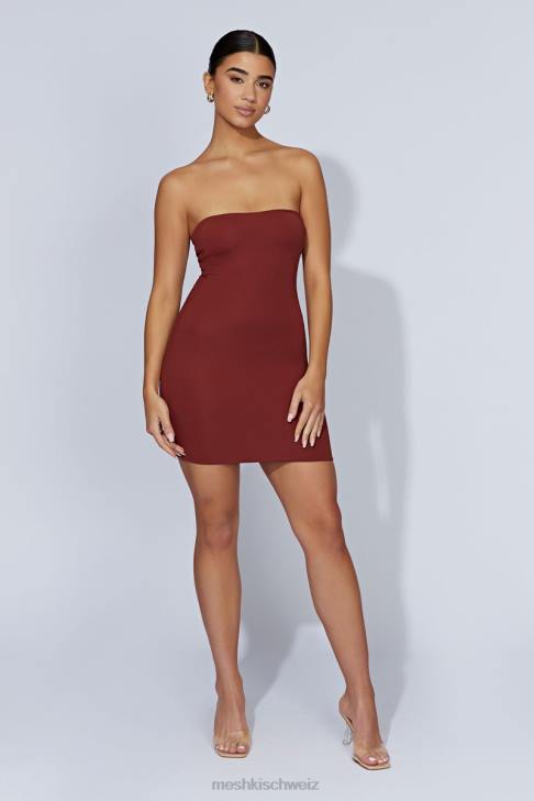 Meshki Stella trägerloses Minikleid Kirschschokolade Kleidung 060V685