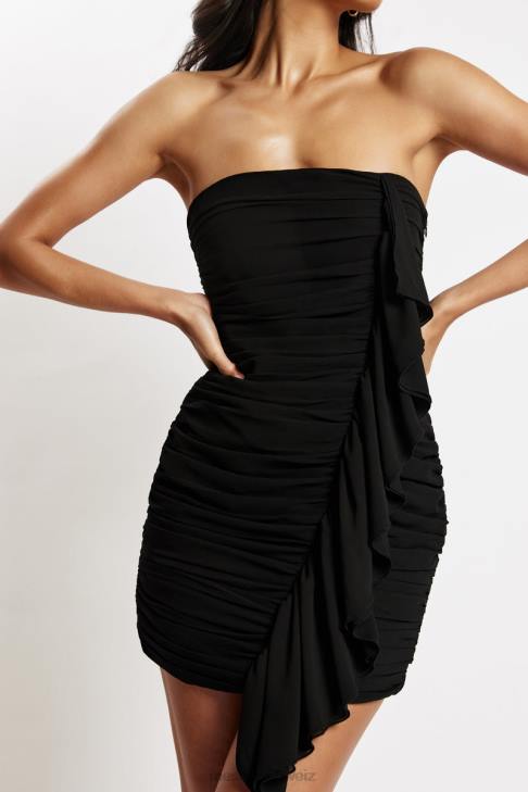 Meshki Suzanna gerafftes Minikleid Schwarz Kleidung 060V670