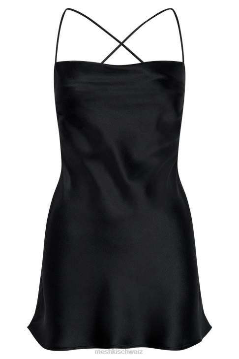 Meshki Sydney Mini-Satinkleid Schwarz Kleidung 060V378