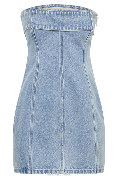 Meshki Teddi-Jeans-Minikleid Mittelblau Kleidung 060V163