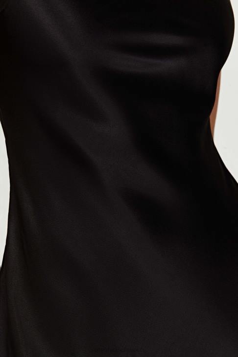 Meshki Valentina Minikleid aus Satin Schwarz Kleidung 060V423