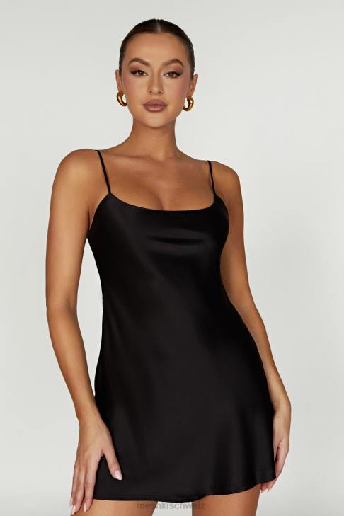 Meshki Valentina Minikleid aus Satin Schwarz Kleidung 060V423