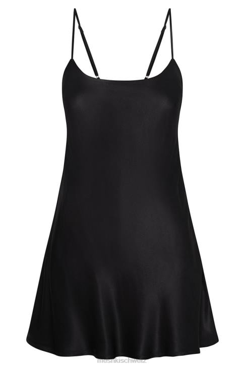 Meshki Valentina Minikleid aus Satin Schwarz Kleidung 060V423
