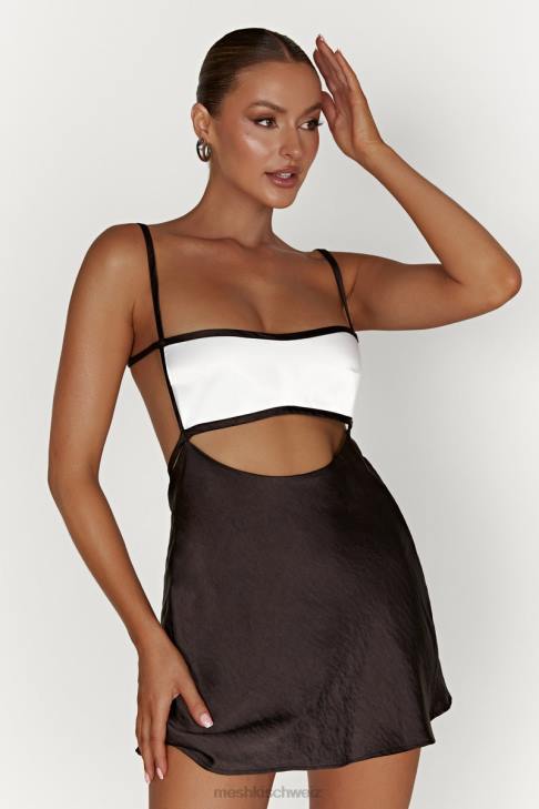 Meshki Veda zweifarbiges Minikleid Schwarz Kleidung 060V263