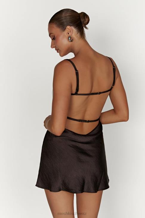 Meshki Veda zweifarbiges Minikleid Schwarz Kleidung 060V263