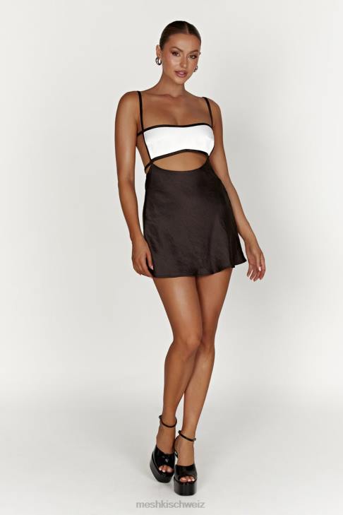 Meshki Veda zweifarbiges Minikleid Schwarz Kleidung 060V263