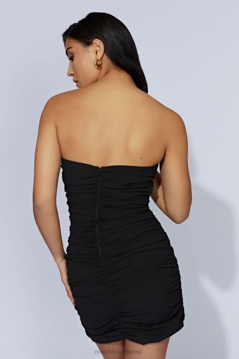 Meshki Victorie V-Hardware-Minikleid Schwarz Kleidung 060V636