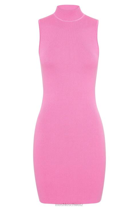 Meshki Ärmelloses Strick-Minikleid von Delia Kaugummirosa Kleidung 060V592