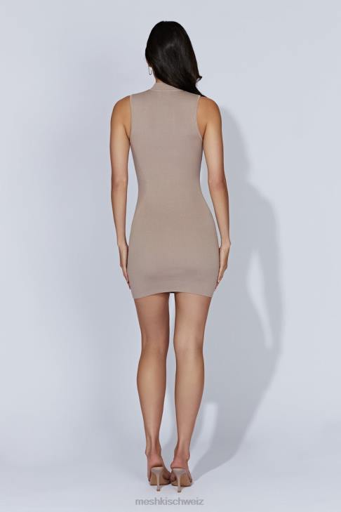 Meshki Ärmelloses Strick-Minikleid von Delia Taupe Kleidung 060V633
