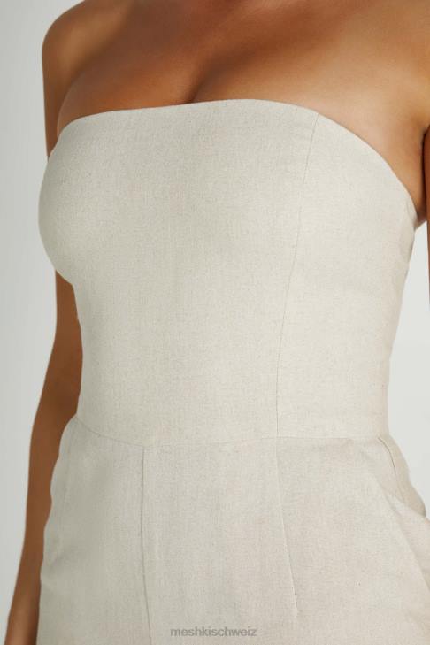 Meshki Anita trägerloser Leinenoverall natürlich Kleidung 060V1300