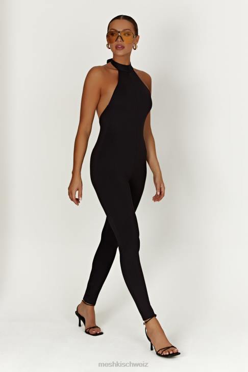 Meshki Gigi Catsuit aus recyceltem Nylon Schwarz Kleidung 060V1415