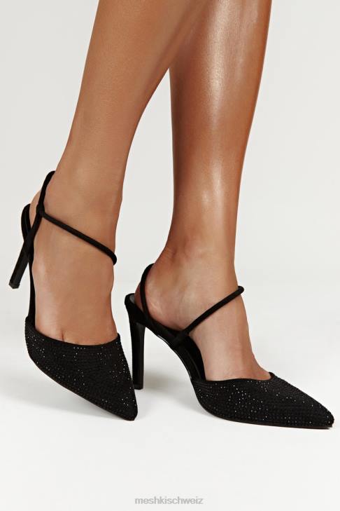 Meshki Carter-Absätze mit geschlossener Zehenpartie und Diamanten Schwarz Schuhwerk 060V1676