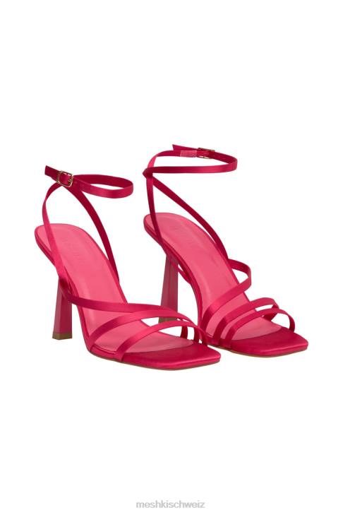 Meshki Lena Satin-Absätze mit drei Riemen Rosa Schuhwerk 060V1685