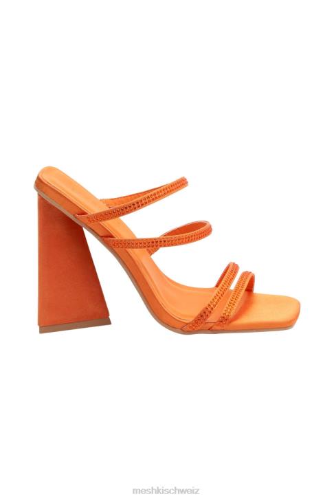 Meshki Robyn Blockabsätze mit diamantbesetzten Riemen orange Schuhwerk 060V1686