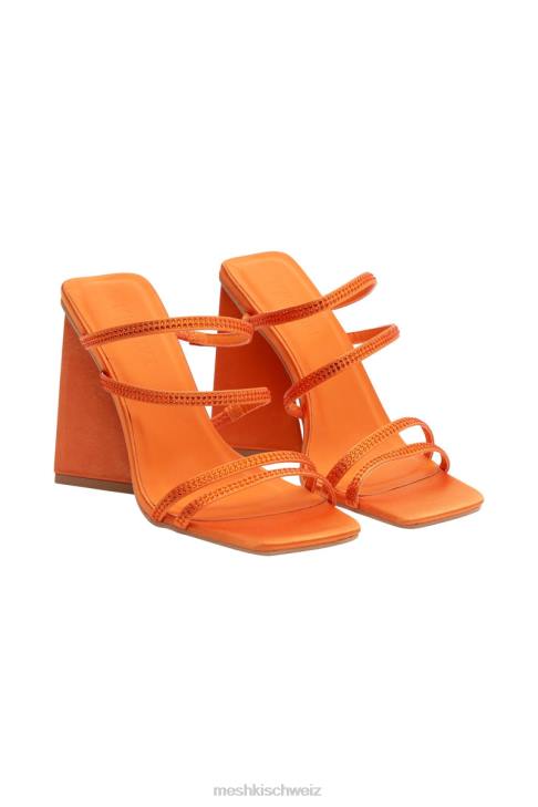 Meshki Robyn Blockabsätze mit diamantbesetzten Riemen orange Schuhwerk 060V1686