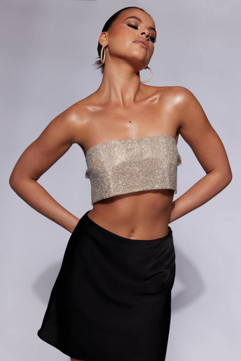 Meshki Valerie Diamante Bandeau Gold Kleidung 060V943