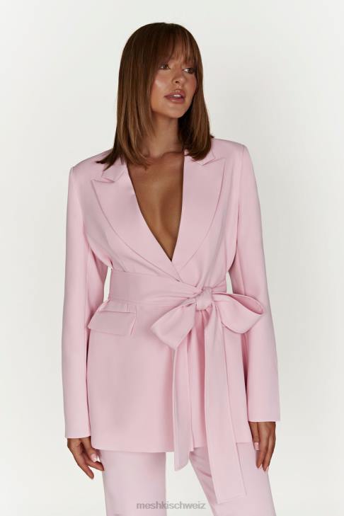Meshki Arna übergroßer Blazer mit Gürtel erröten rosa Kleidung 060V1630