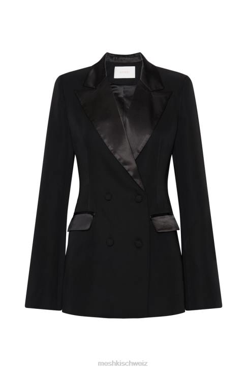 Meshki Zara maßgeschneiderter Blazer mit Schlitzen Schwarz Kleidung 060V1652