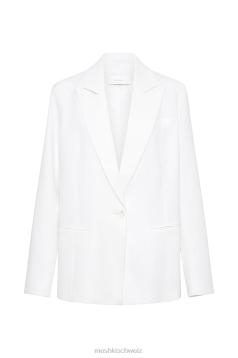 Meshki Übergroßer Blazer aus Shona-Leinen Weiß Kleidung 060V1636