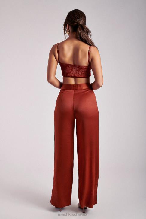 Meshki Ashley Satin-Crop-Top Kupfer Kleidung 060V1204