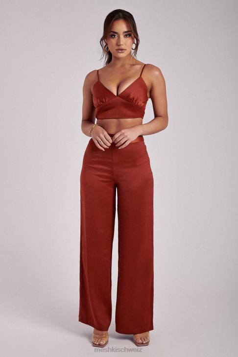 Meshki Ashley Satin-Crop-Top Kupfer Kleidung 060V1204