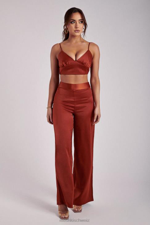 Meshki Ashley Satin-Crop-Top Kupfer Kleidung 060V1204