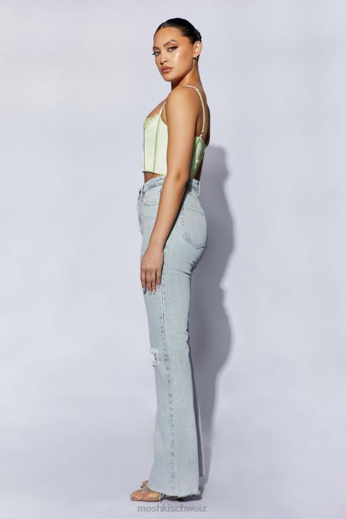 Meshki Cami-Crop-Top aus Lake-Spitze Pistaziengrün Kleidung 060V1092