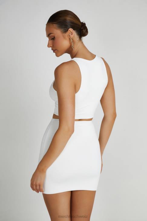 Meshki Chloe Cut-Out-Crop-Top Weiß Kleidung 060V792