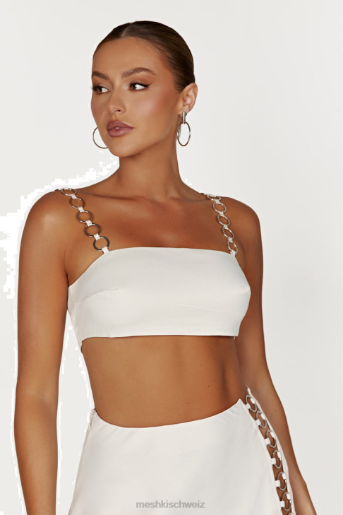 Meshki Crop-Top mit Ring von Pyper Beige Kleidung 060V1214