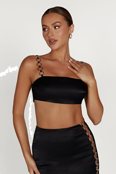 Meshki Crop-Top mit Ring von Pyper Schwarz Kleidung 060V1212
